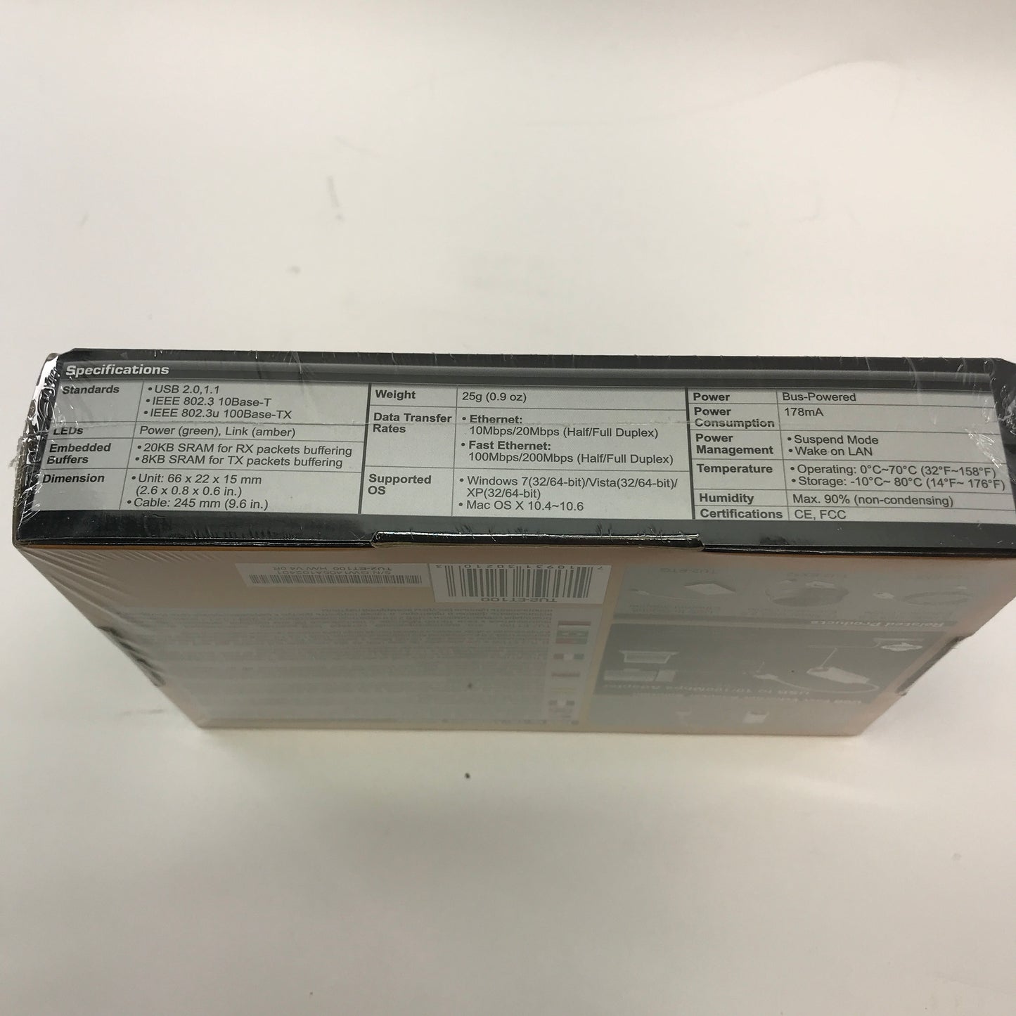 New TRENDnet USB to 10/100Mbps Adapter Network Adapter TU2-ET100