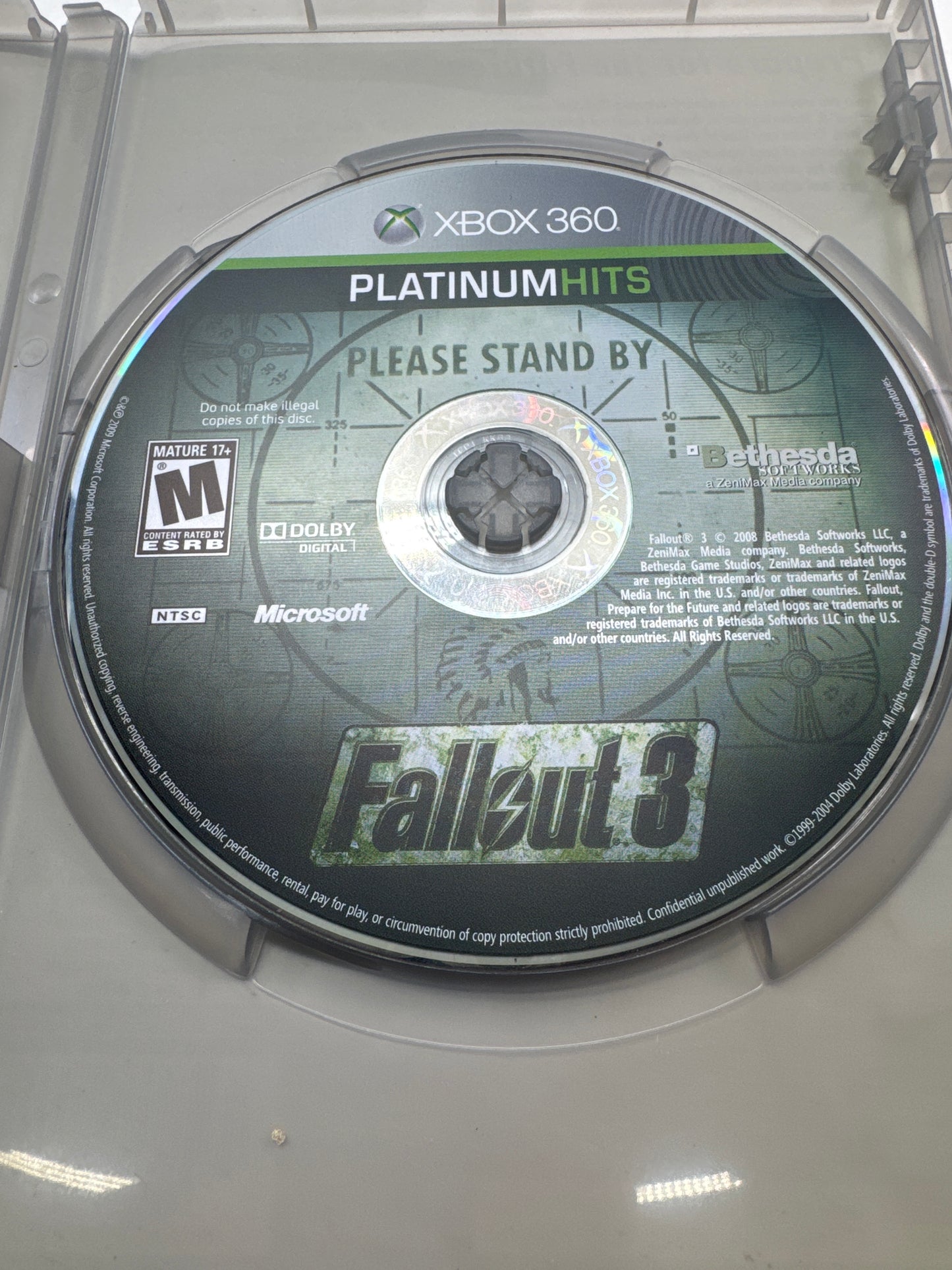 Fallout 3 (Microsoft Xbox 360, 2008, Platinum Hits)