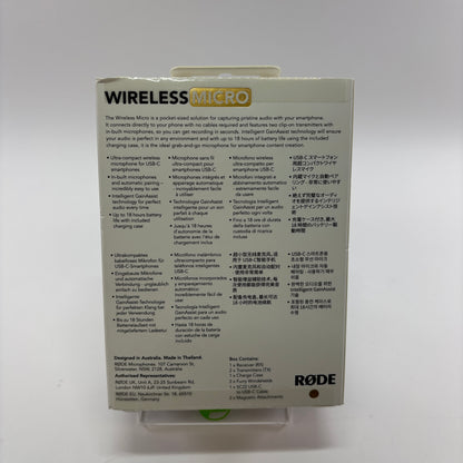 New Rode Wireless Micro C Black Ultra compact microphone