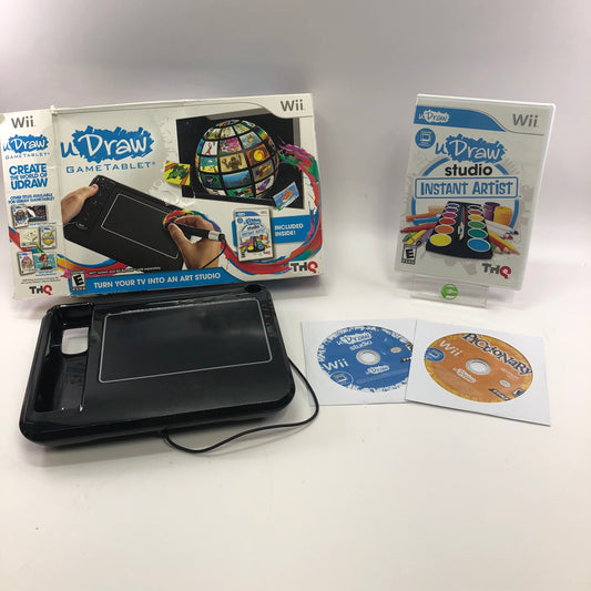 Nintendo Wii uDraw Tablet Black w 3 Games [Pictonary, andUDraw Studio Disc Only]
