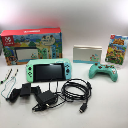 Nintendo Switch v1 Video Game Console HAC-001 Animal Crossing Edition w Box