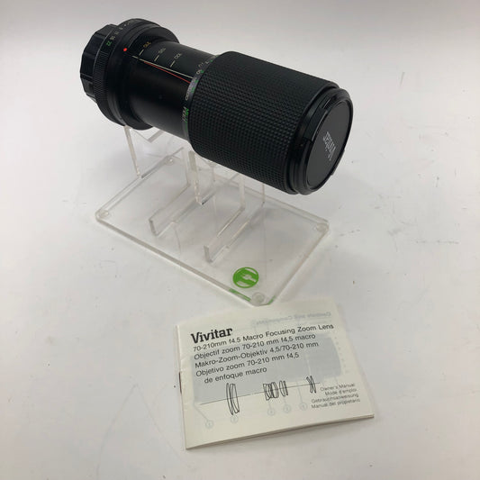 Vivitar 70-210mm f/4.5 70-210mm f/4.5, Pentax K Mount Macro Focusing Lens w/Caps