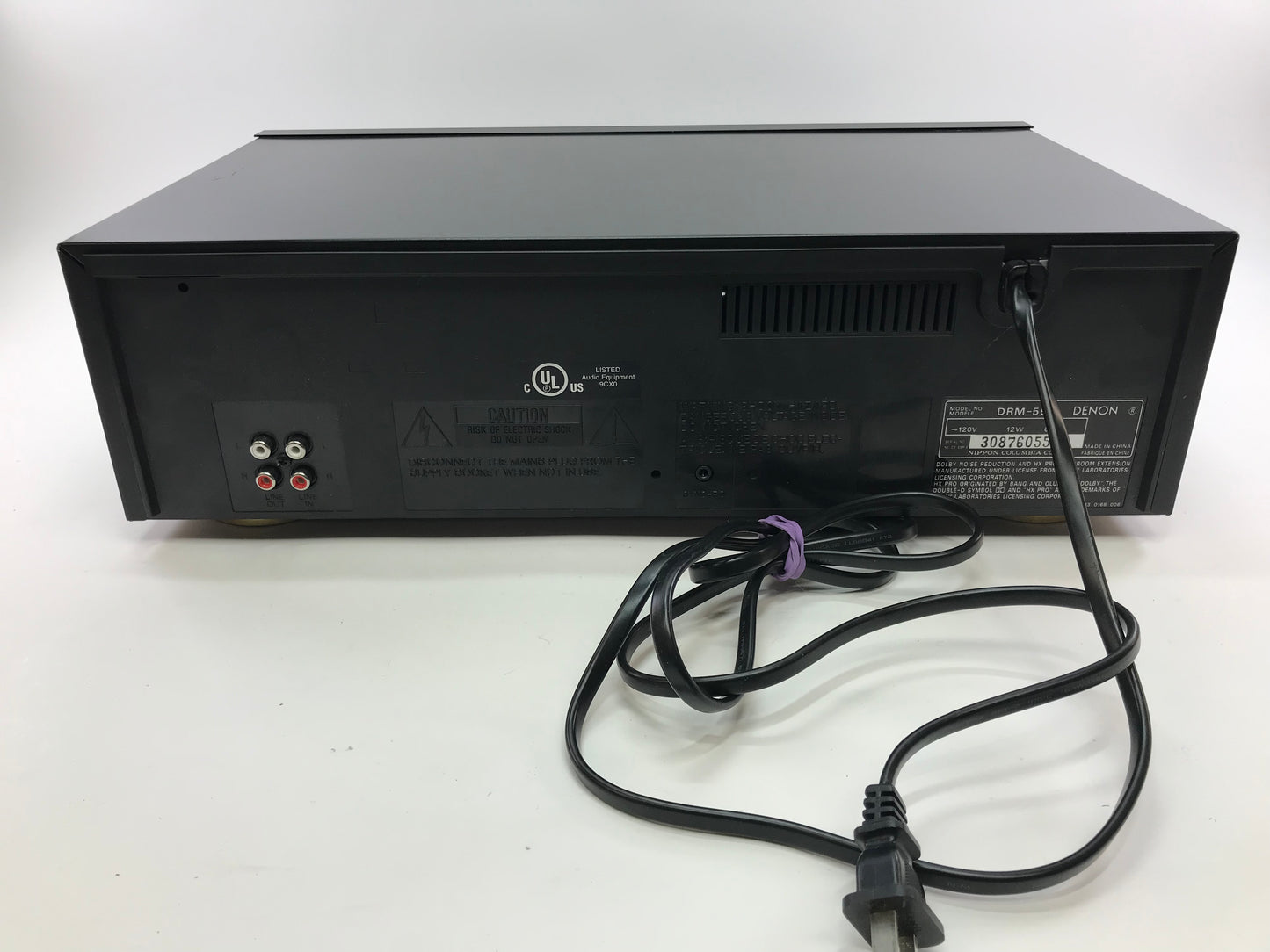 Denon DRM-555 Cassette Tape Deck Black With Auto Reverse - Dolby B-C NR HX Pro