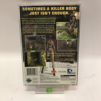 Tomb Raider (Sega Saturn, 1996) Complete in Original Long Box, CIB w Reg Card