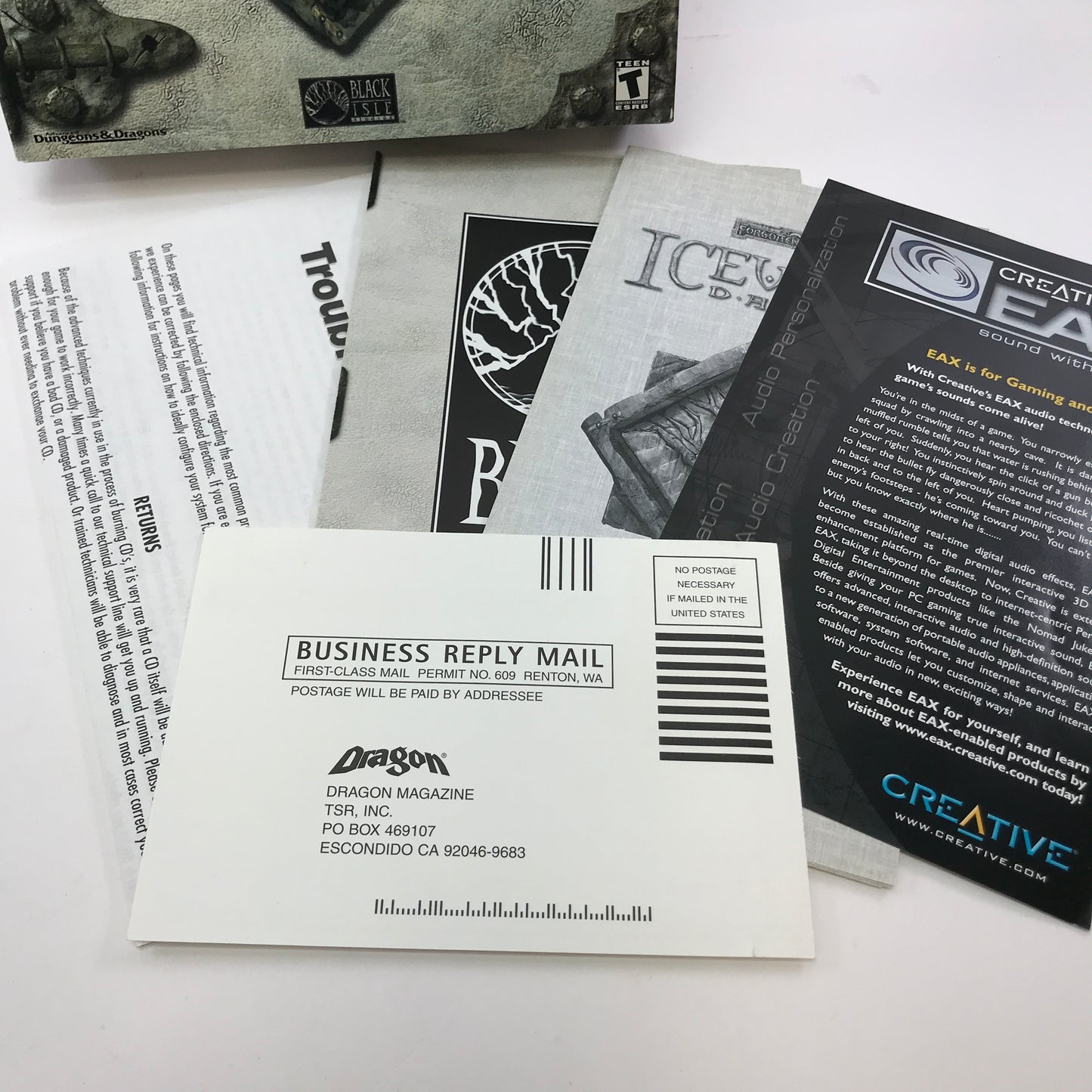 Icewind Dale (PC, 2000) w/ Original Big Box and Manual, No Map