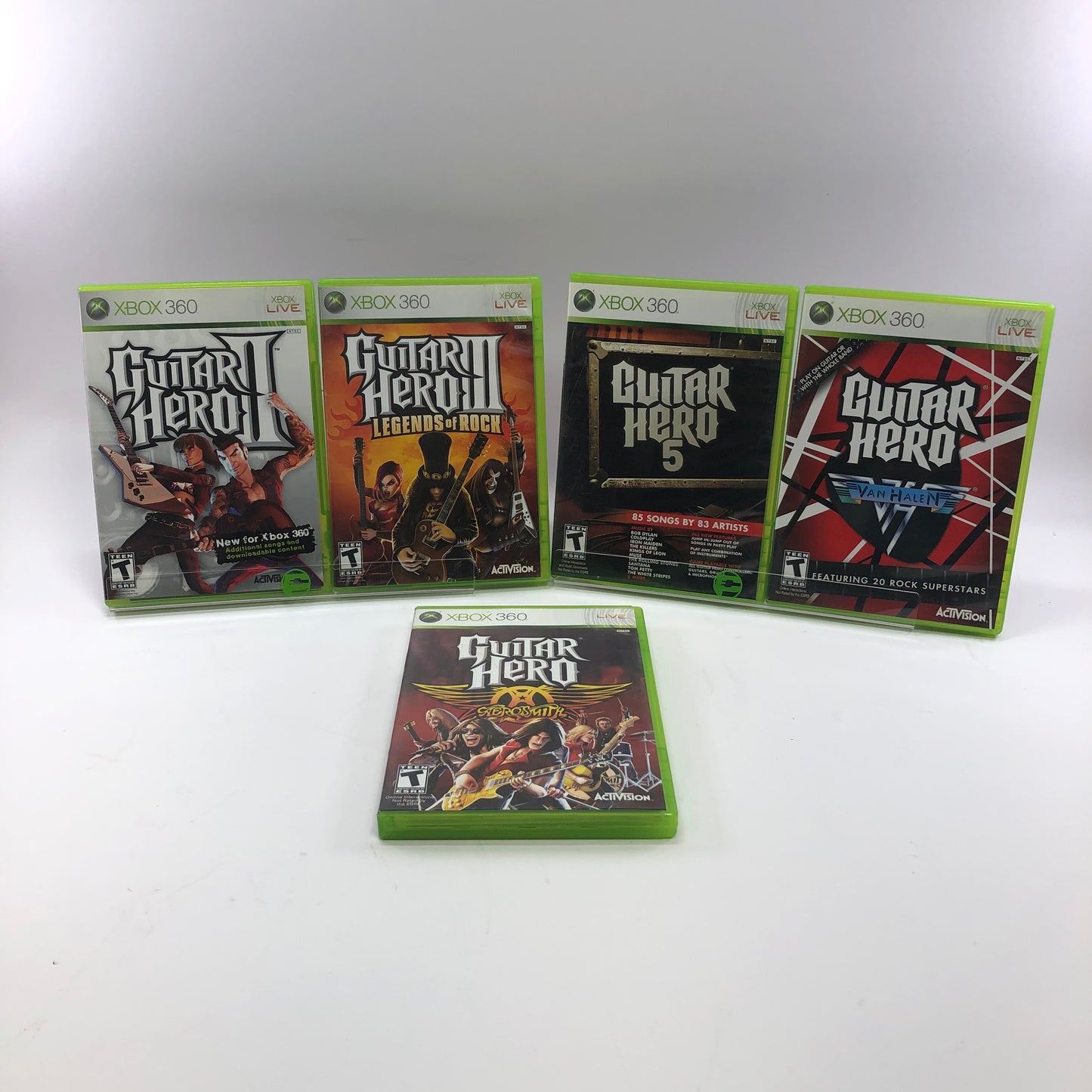 Guitar Hero Collection[II, III, 5, Van Halen, Aerosmith]Microsoft Xbox 360 Games