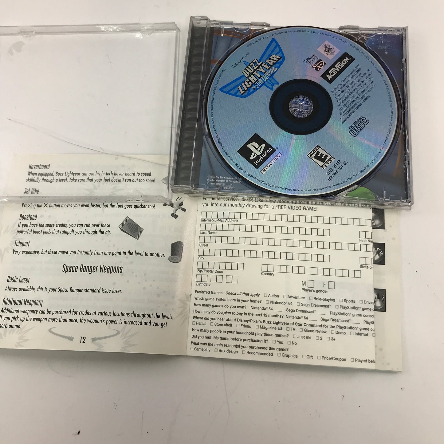 Buzz Lightyear of Star Command (Sony PlayStation 1 PS1, 2000) CIB w Reg Card