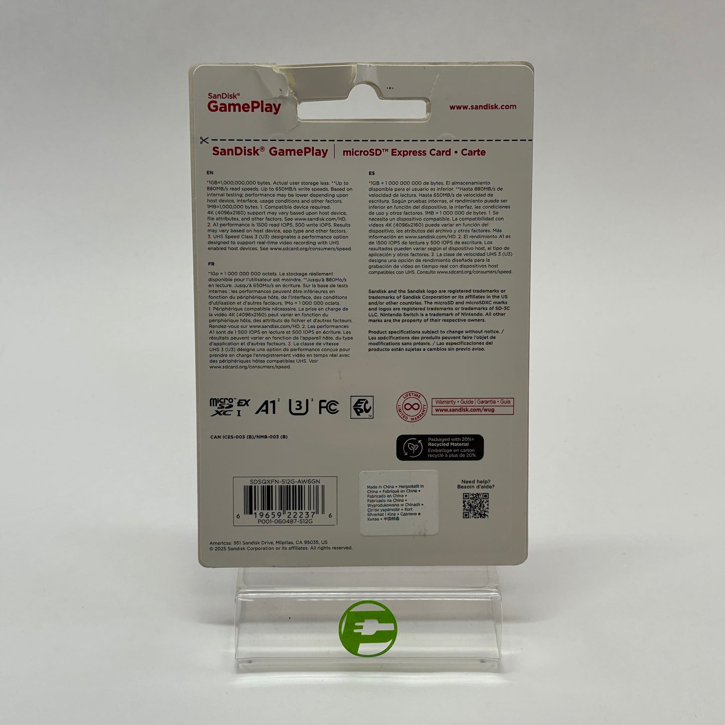 New SanDisk Micro SD Card SD EXP Card SDSQXFN-512G-AW6GN