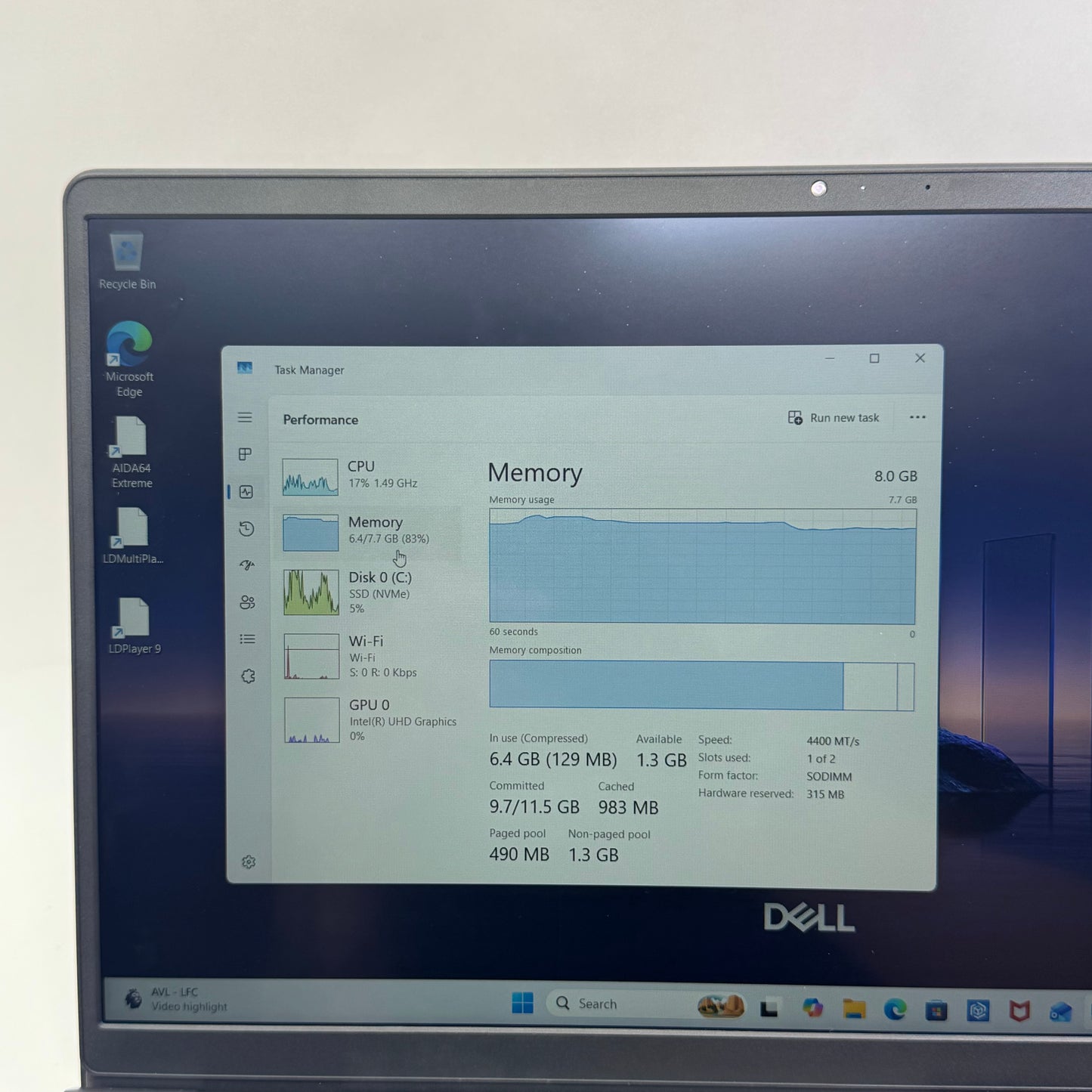 Dell 15 DC15250 15.6" i5-1334U 1.3GHz 8GB RAM 512GB SSD
