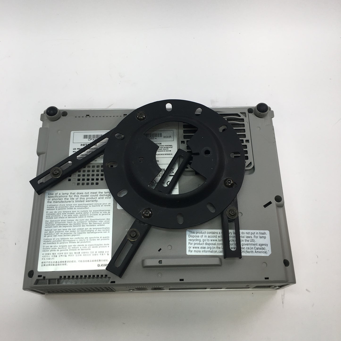 Hitachi CPX4 XGA 2000 LCD Projector w Power Cables and Attached Mount