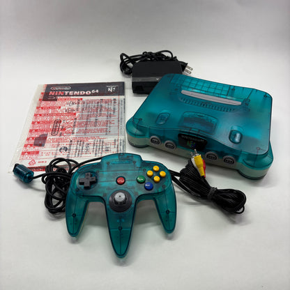 Nintendo 64 N64 Video Game Console And Controller NUS-001 Ice clear blue
