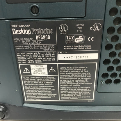 Proxima Desktop Projector, Res 800x600, 650 Lumens, DP5800, With Power Cable
