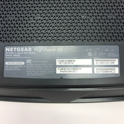 Netgear AC3200 Tri-Band WiFi Router R8000 (No Power Cable)
