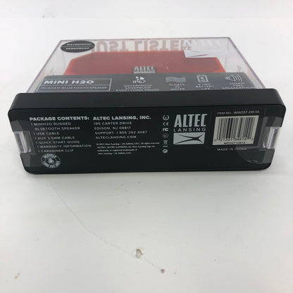 Altec Lansing Mini H20 Bluetooth Speaker Red IMW257-DR-TA New In Box