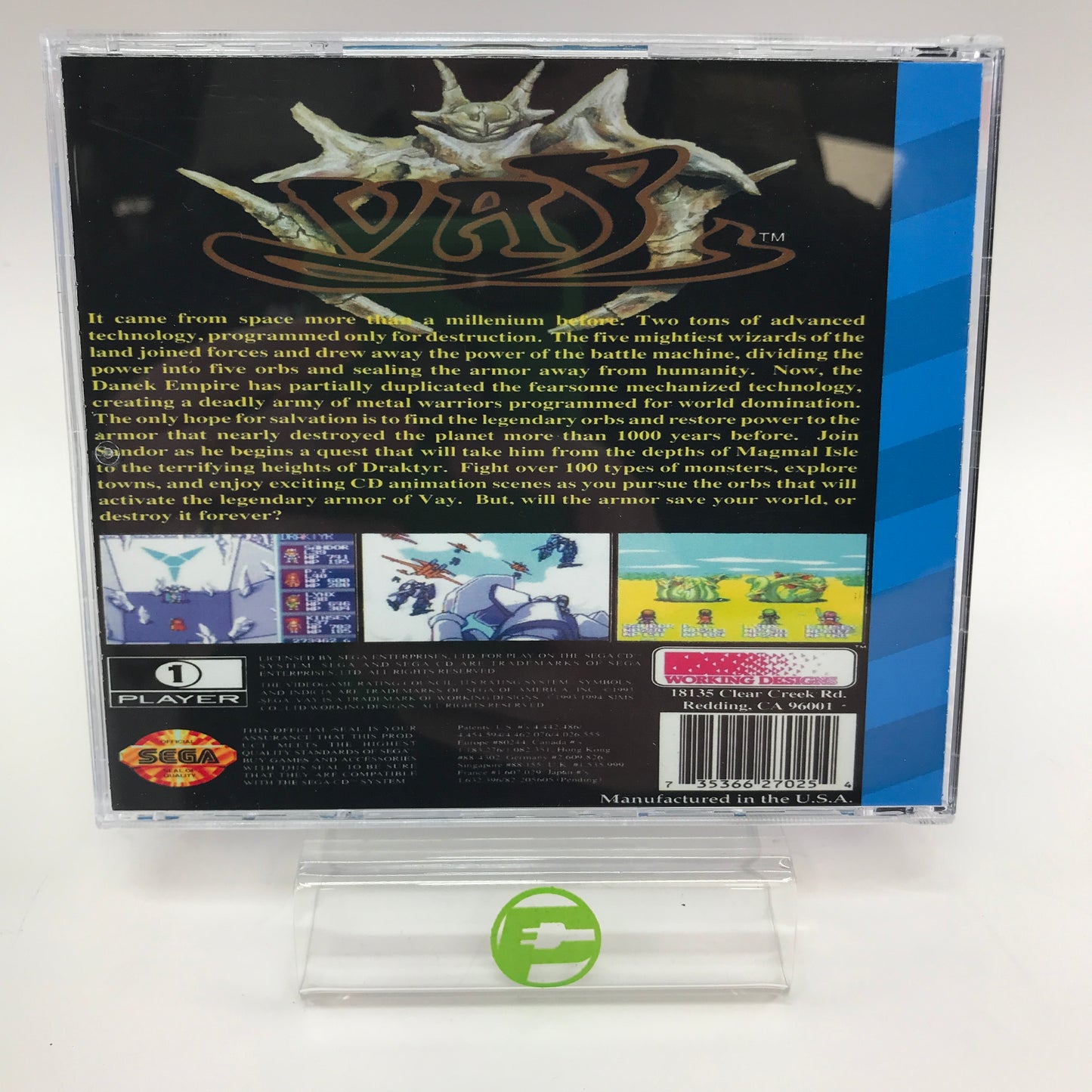 Vay (Sega CD, 1993) Game Disc Only Rare Game No Map
