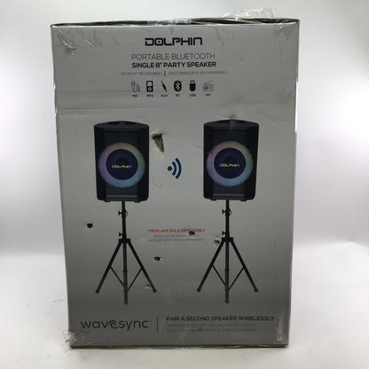 New Dolphin Bocina 8" Rechargeable Party Speaker Black SP-880RBT