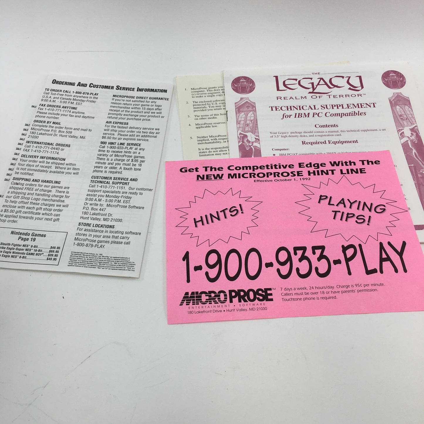 The Legacy: Realm of Terror (PC, 1991) Complete in Original Box