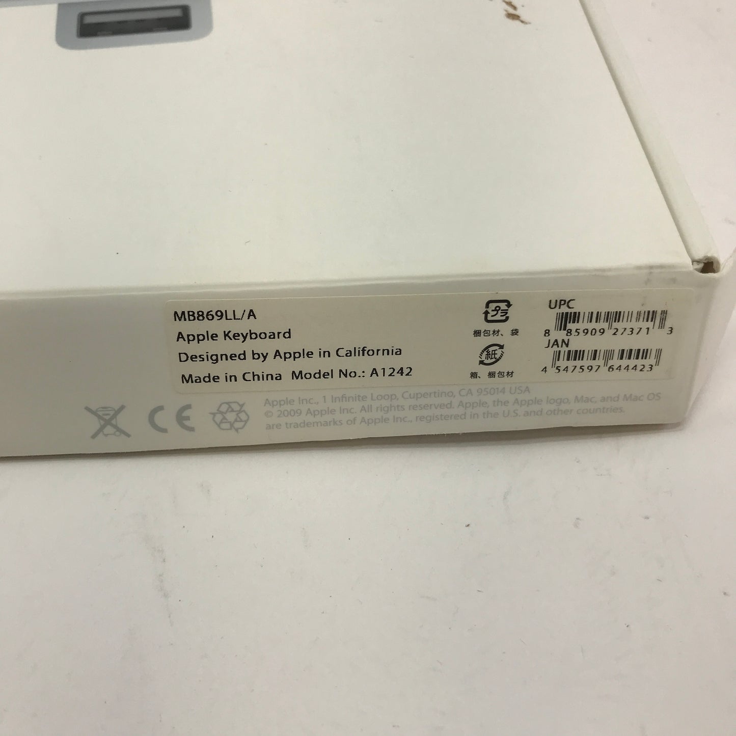 Apple Keyboard MB869LL/A Silver Tested and Working w Original Box