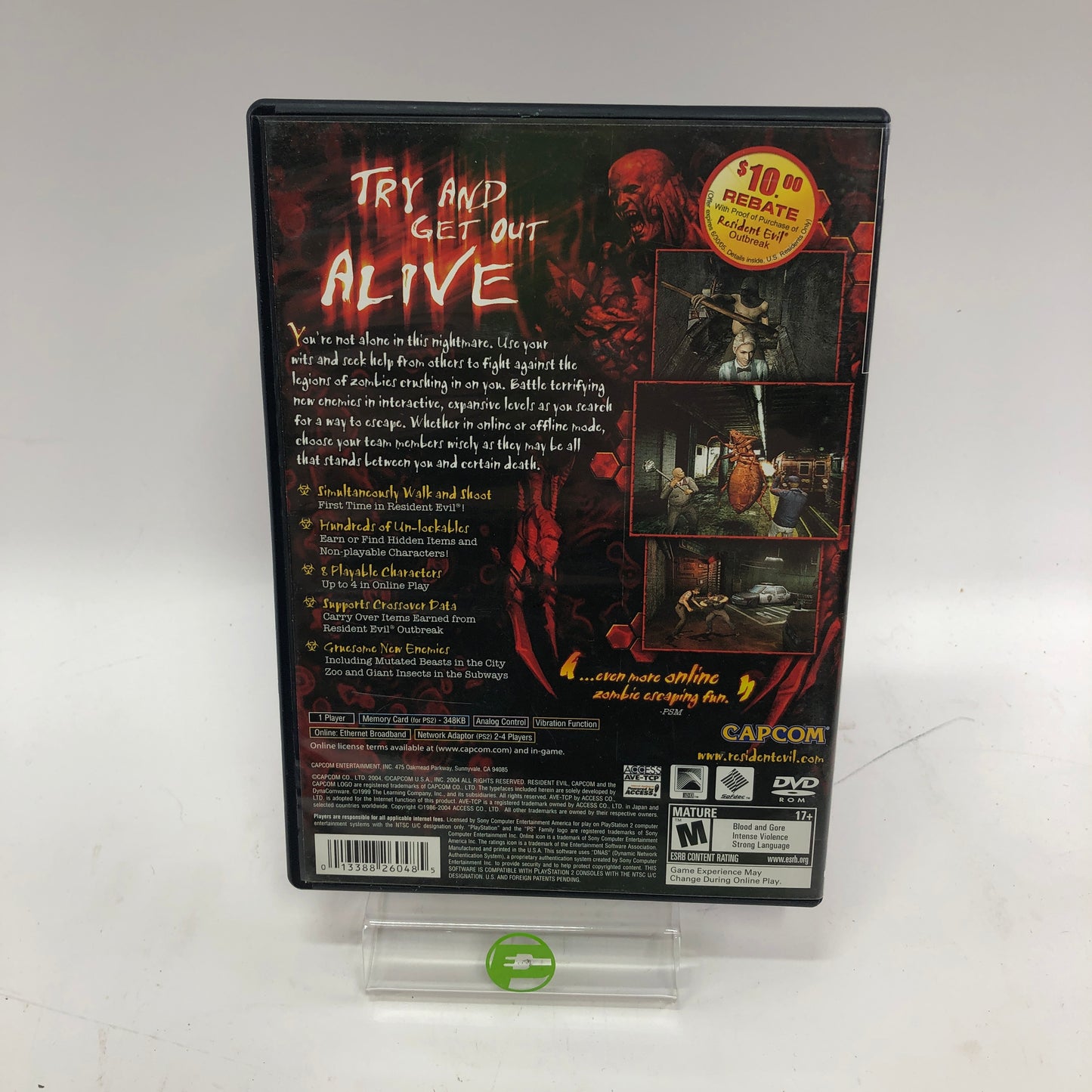 Resident Evil Outbreak File 2 (Sony PlayStation 2 PS2, 2005) CIB w Rebate Card