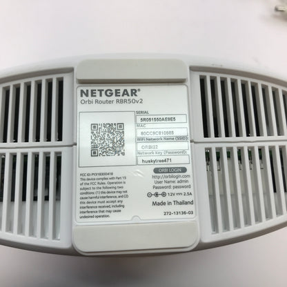 NETGEAR Orbi Router RBR50v2 Tri Band Mesh WiFi Router AC3000 w Power Supply
