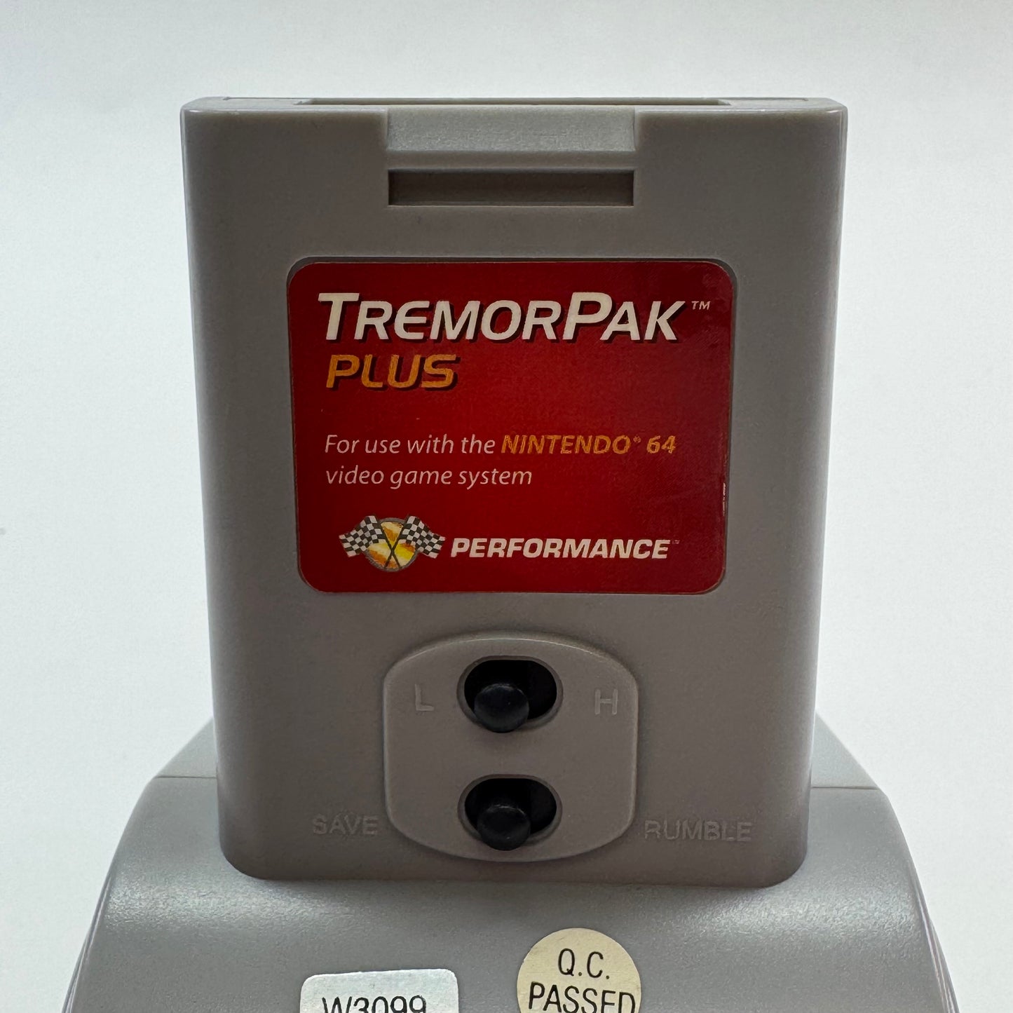 Untested Nintendo 64 Jumper Pak (NUS-008)+TremorPakPlus/Memory Card (P-385/P-302) Black/Gray
