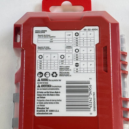 New Milwaukee 48-32-4004 Impact Bit Set