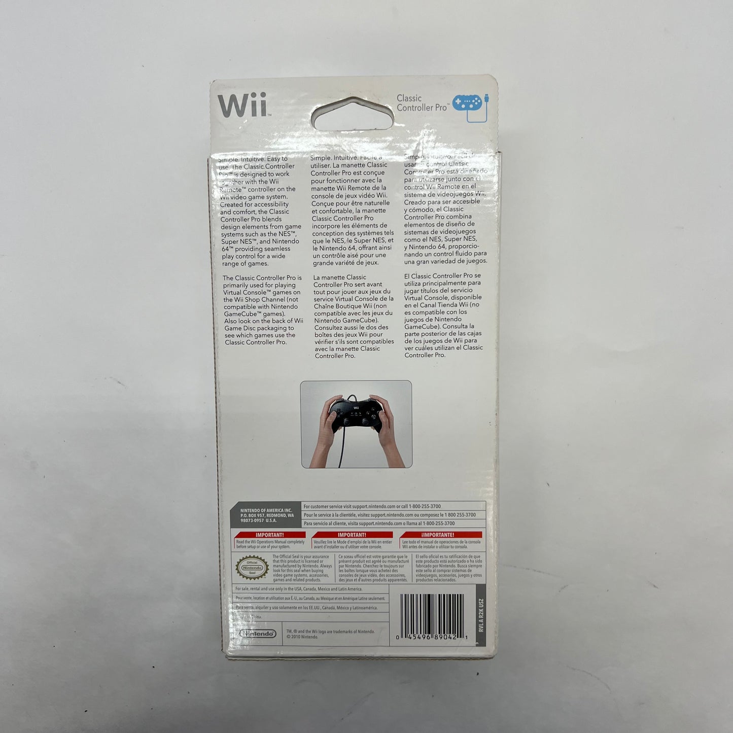 New Nintendo Wii Classic Pro Controller RVLAR2KUSZ Black