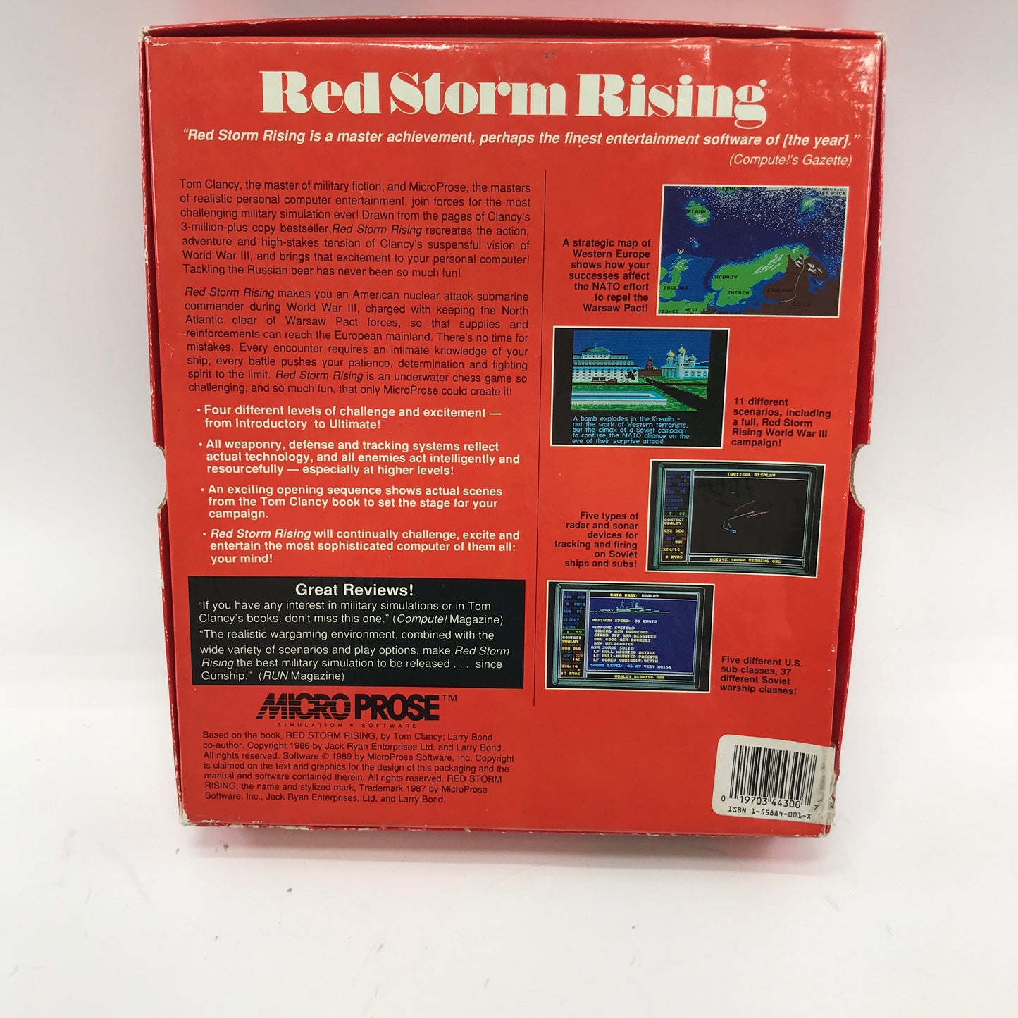 Red Storm Rising (PC, 1989) w/ Original Box and All Inserts, CIB