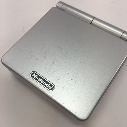 Nintendo Game Boy Advance SP Handheld AGS-001 Silver, Tested, w/ OEM Charger