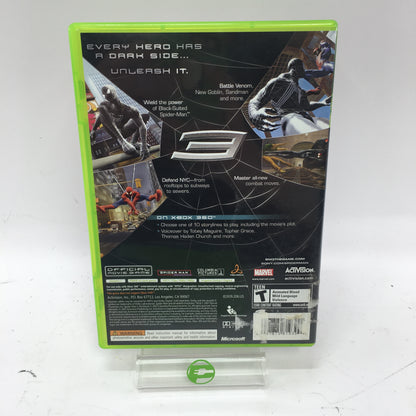 Spiderman 3 (Microsoft Xbox 360, 2007) Complete in Box w/ Manual, CIB