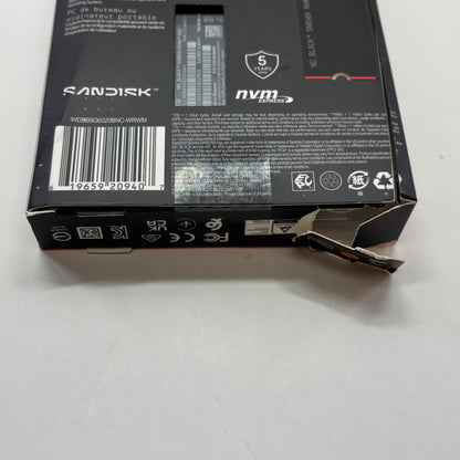 New SanDisk 2280mm Black SN850X 2TB M.2 NVMe Gen 4.0 x 4 SSD WDBB9G0020BNC-WRWM