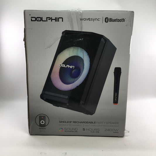 New Dolphin Bocina 8" Rechargeable Party Speaker Black SP-880RBT