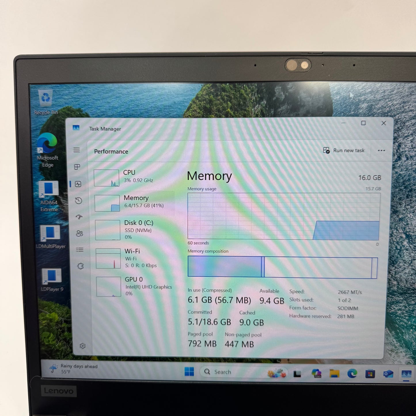 Lenovo ThinkPad T14 Gen 1 14" i5-10310U 2.2GHz 16GB RAM 500GB SSD