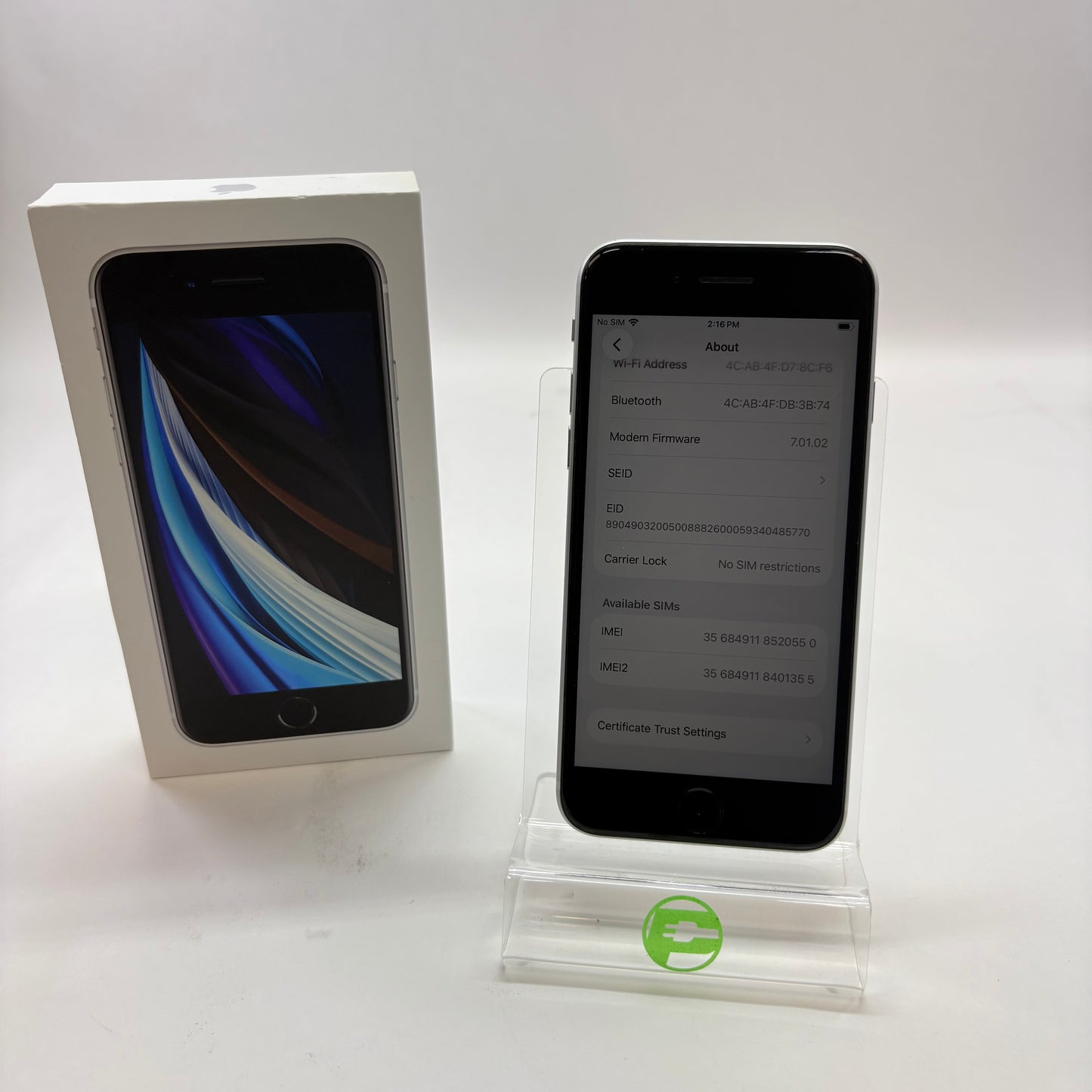 Factory Unlocked Apple iPhone SE 2nd Gen 64GB White MHGF3LL/A