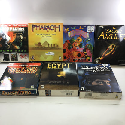 Lot of 7 PC Games [Pharaoh, Commandos, The Sacred Amulet and More]