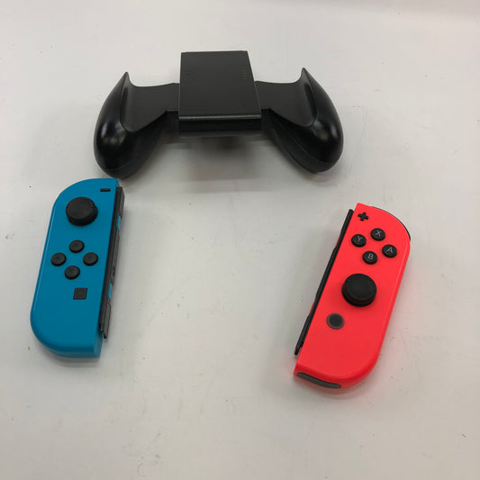 Broken Nintendo Switch Red/ Blue Joy-Con w Power A Grip, Broken Release Button