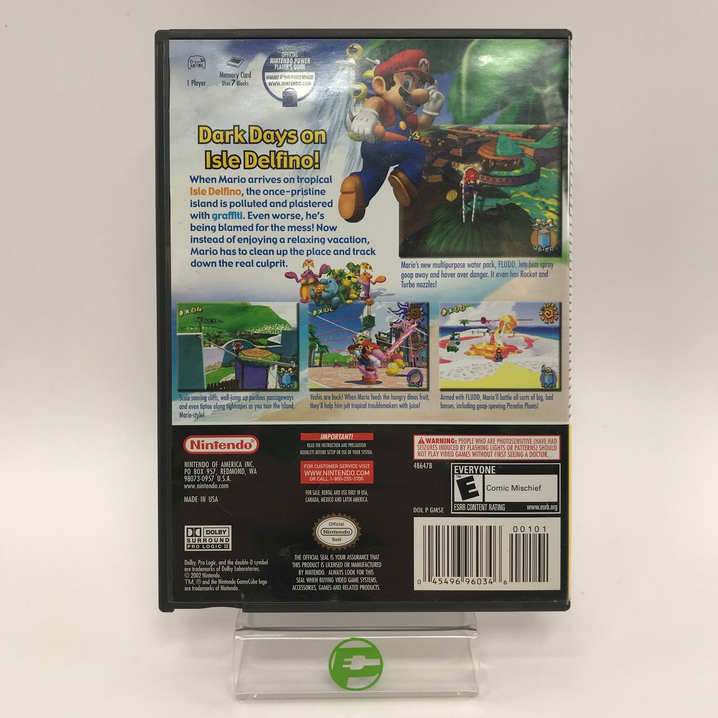 Super Mario Sunshine [Player's Choice] (Nintendo GameCube, 2003) CIB Tested