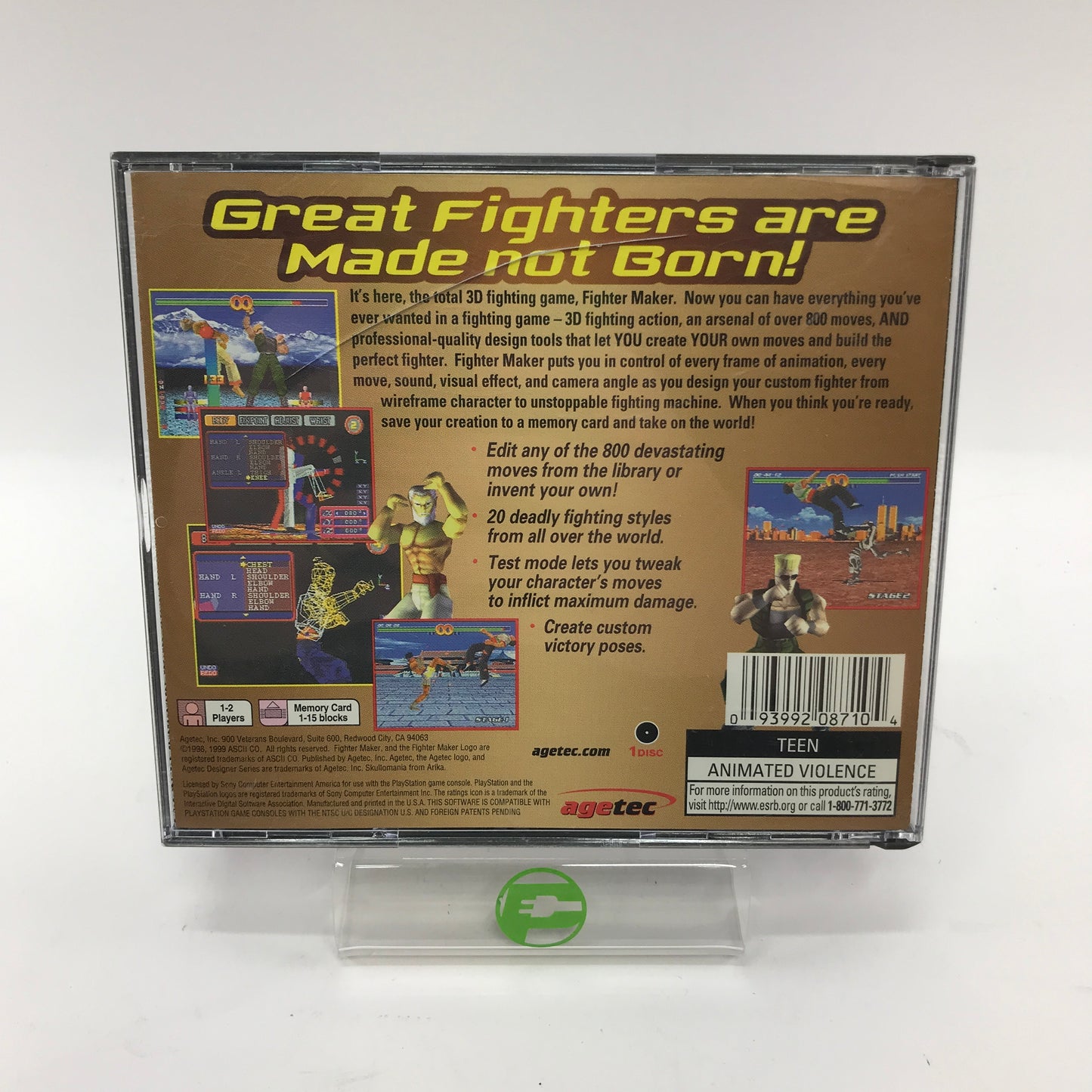 Fighter Maker (Sony PlayStation 1 PS1, 1999) CIB Tested Working