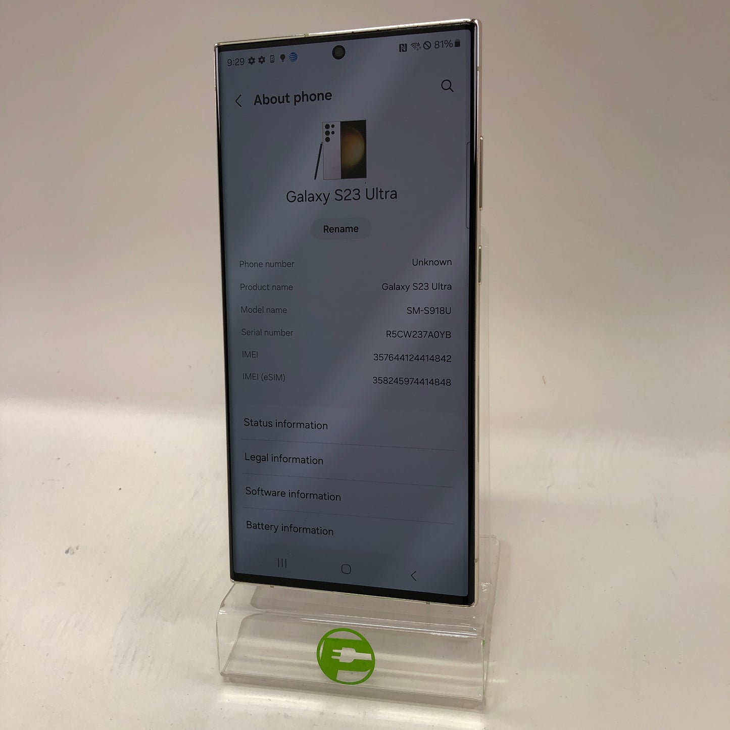 Unlocked Samsung Galaxy S23 Ultra 8GB RAM 256GB SM-S918U White