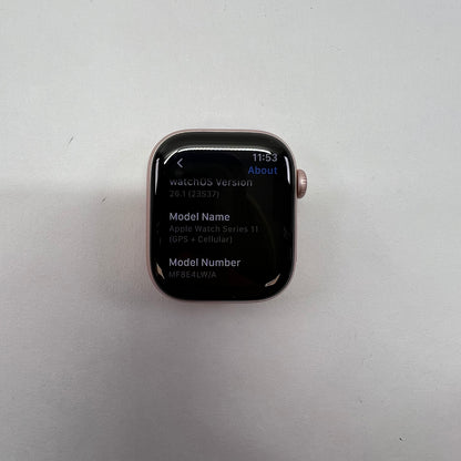 Unlocked To T-Mobile Only & GPS Apple Watch Series 11 42MM Rose Gold Aluminum