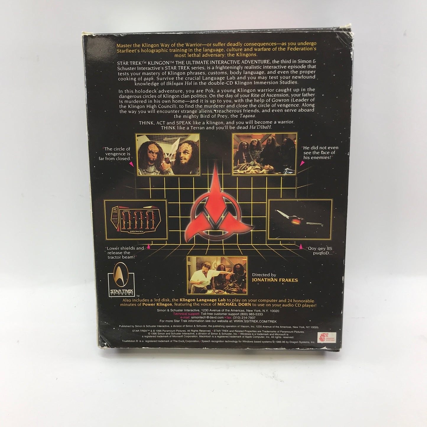 Star Trek Klingon (PC, 1996) Complete in Original Big Box w/ All Inserts, CIB