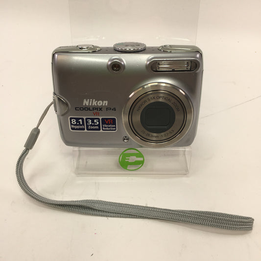Nikon COOLPIX P4 VR 8.1MP Compact Digital Camera w/ Battery, Tested And Working