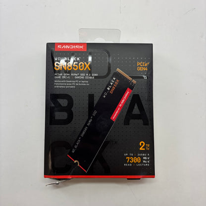 New SanDisk 2280mm Black SN850X 2TB M.2 NVMe Gen 4.0 x 4 SSD WDBB9G0020BNC-WRWM