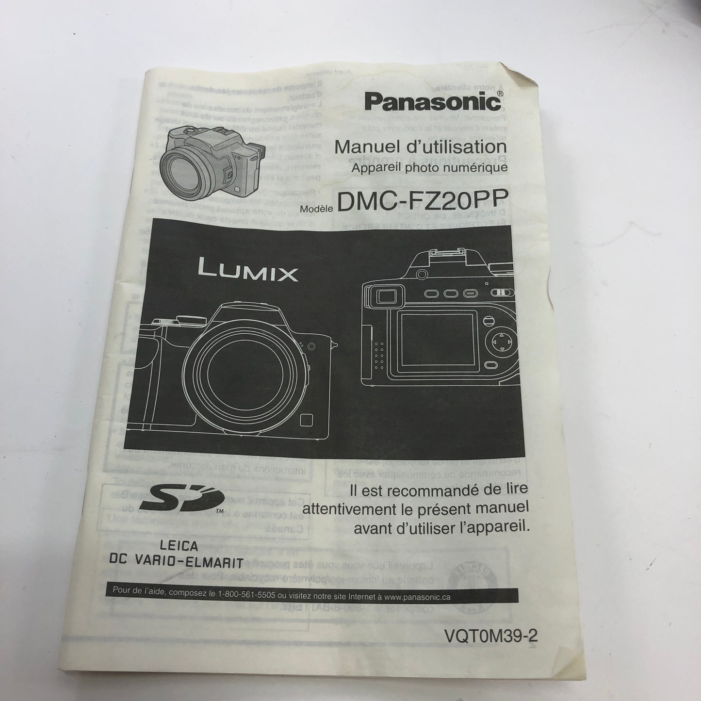 Panasonic Lumix DMC-FZ20 5.0 Digital Camera w OEM Charger and Operation Guide