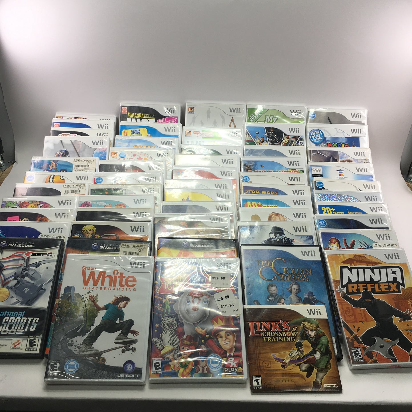 Lot of 55 Nintendo Wii Games [Mario Power Tennis, Donkey Kong, Just Dance, More]