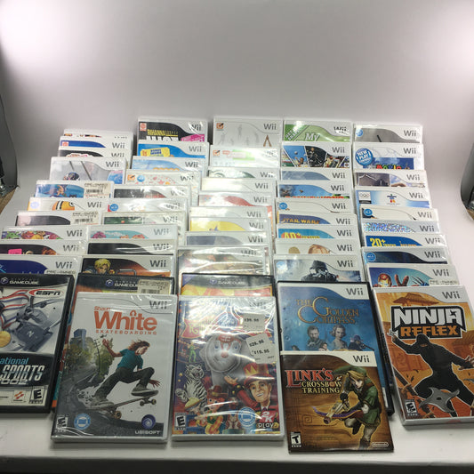 Lot of 55 Nintendo Wii Games [Mario Power Tennis, Donkey Kong, Just Dance, More]