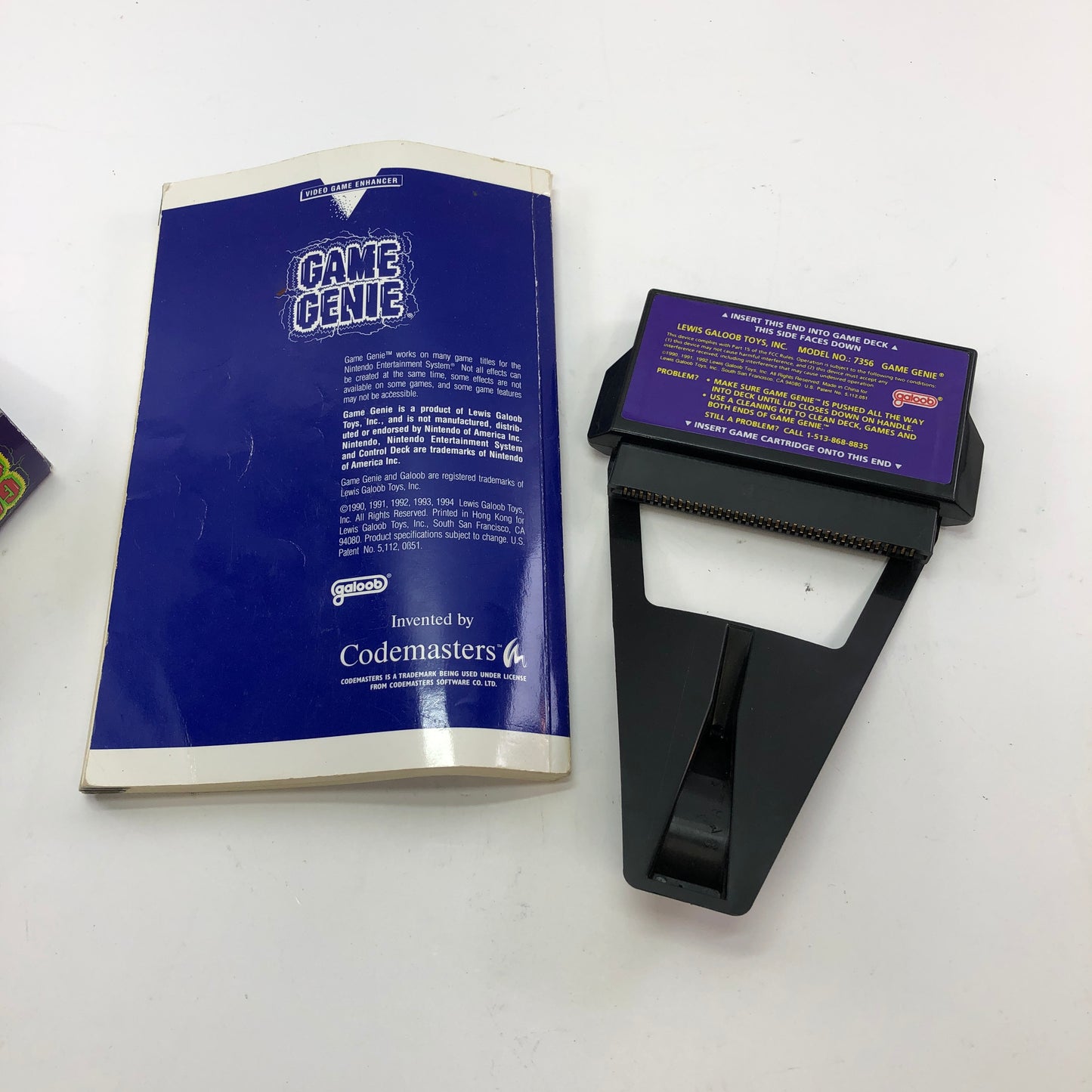 Galoob Game Genie Video Game Enhancer 7356 w Original Box and Code Book