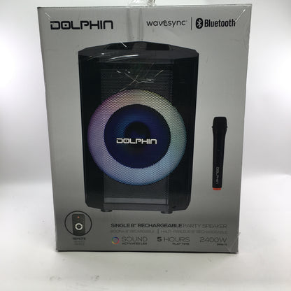 New Dolphin Bocina 8" Rechargeable Party Speaker Black SP-880RBT