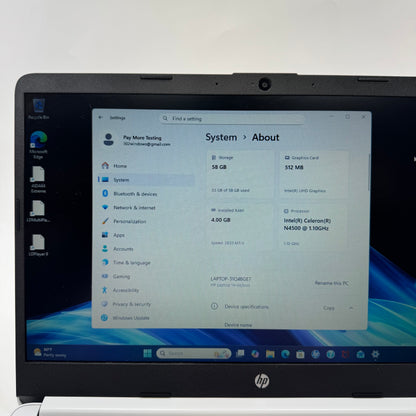 HP Laptop 14-DQ3000DX 14" Celeron N4500 1.1GHz 4GB RAM 64GB SSD