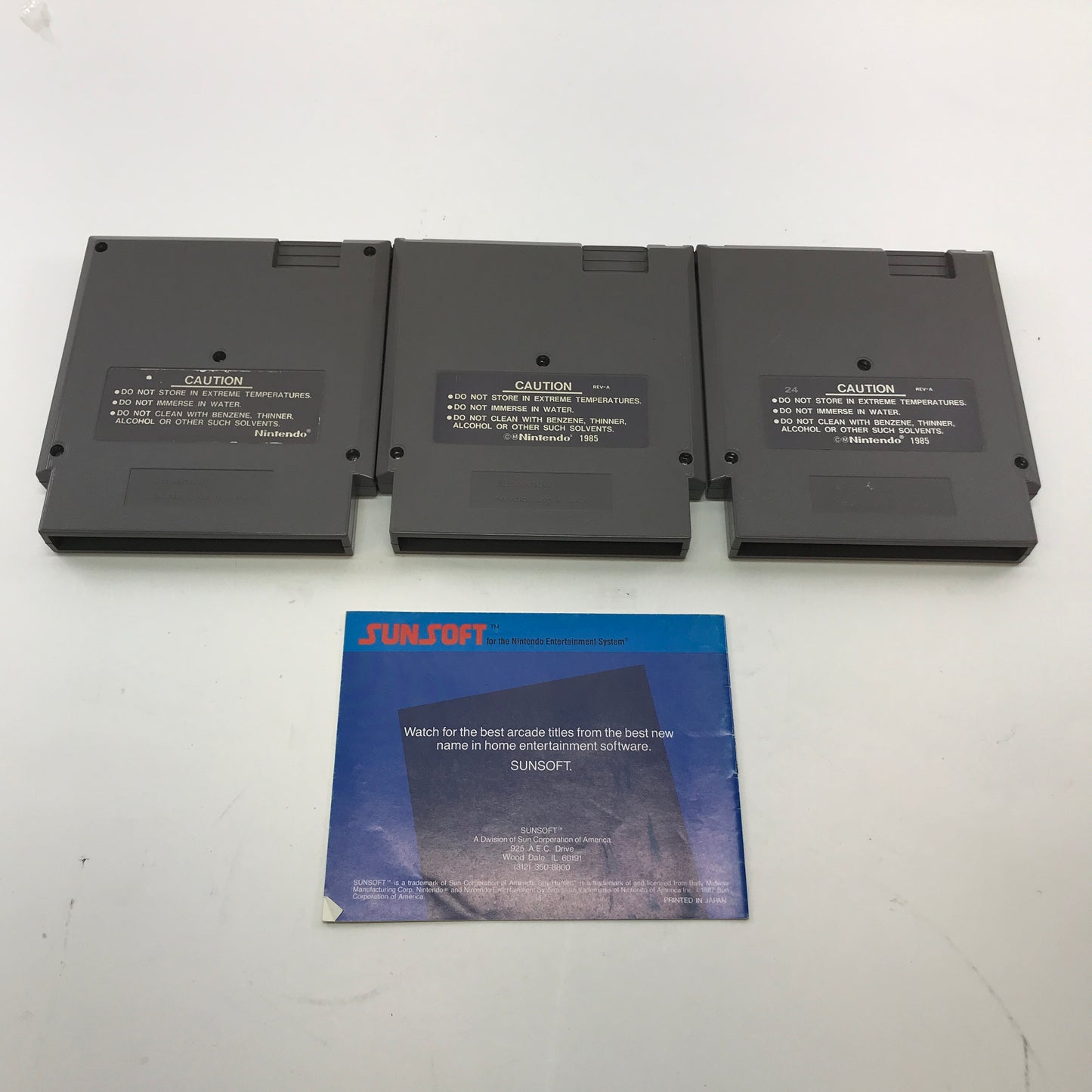 Lot of 3 Nintendo NES Games Shooting